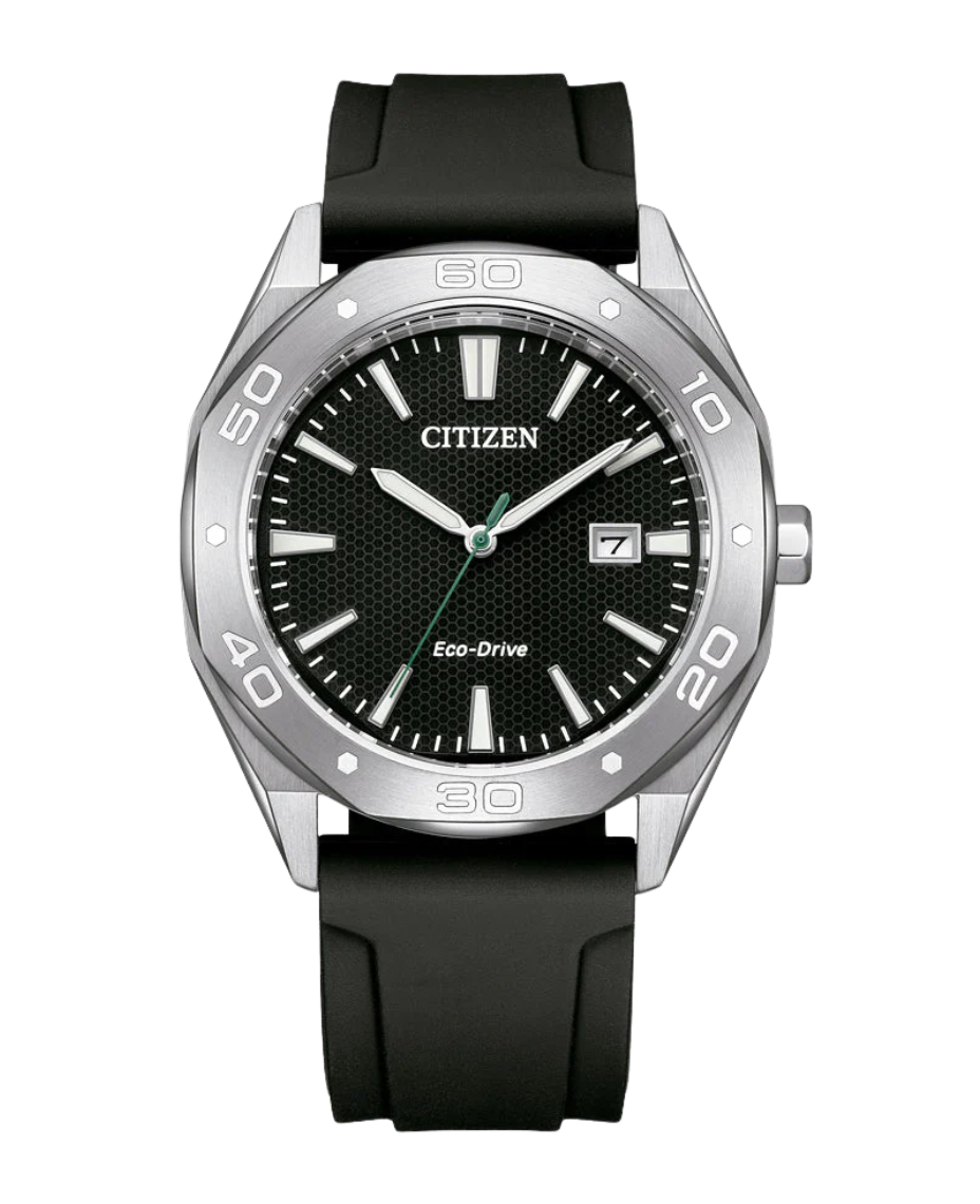 Citizen Eco-Drive BM7631-01E reloj hombre acero negro con correa silicona