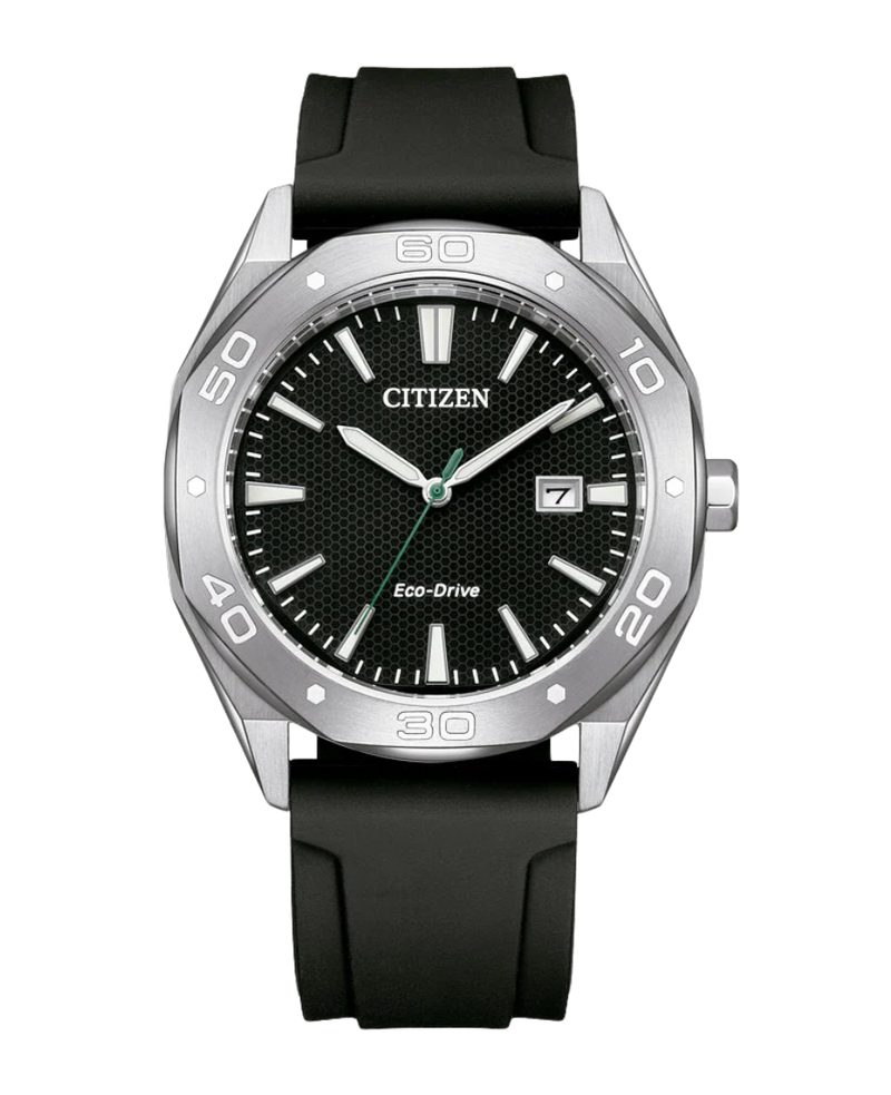 Citizen Eco-Drive BM7631-01E reloj hombre acero negro con correa silicona