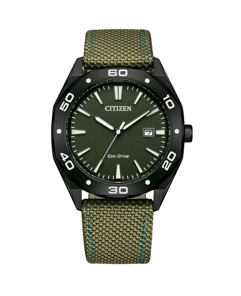 Citizen Eco-Drive BM7635-01X reloj hombre acero negro esfera verde
