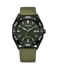 Citizen Eco-Drive BM7635-01X reloj hombre acero negro esfera verde