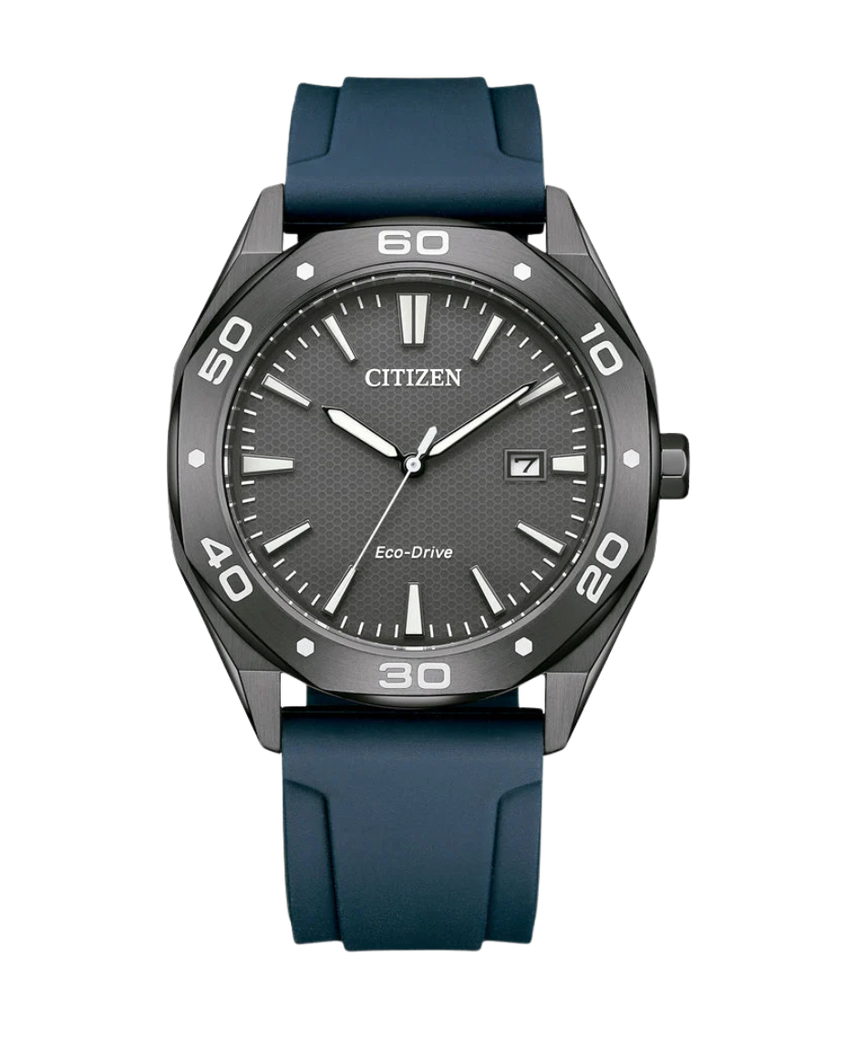 Citizen Eco-Drive BM7638-02H reloj hombre acero gris con correa silicona