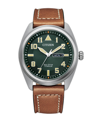 Citizen Super Titanium Eco-Drive BM8560-11X reloj hombre titanio esfera verde