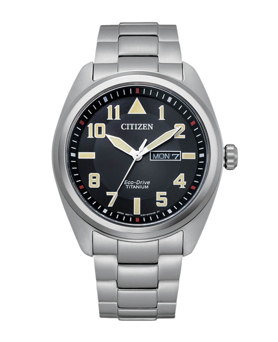 Citizen Super Titanium BM8560-88E reloj hombre titanio esfera negra