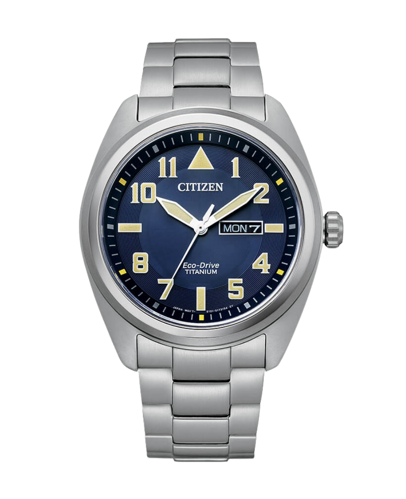 Citizen Super Titanium BM8560-88L reloj hombre titanio esfera azul cristal zafiro