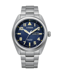 Citizen Super Titanium BM8560-88L reloj hombre titanio esfera azul cristal zafiro