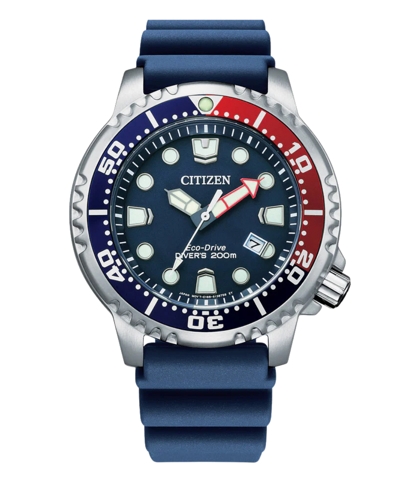 Citizen Promaster BN0168-06L reloj hombre acero azul diver's eco-drive 44mm correa caucho