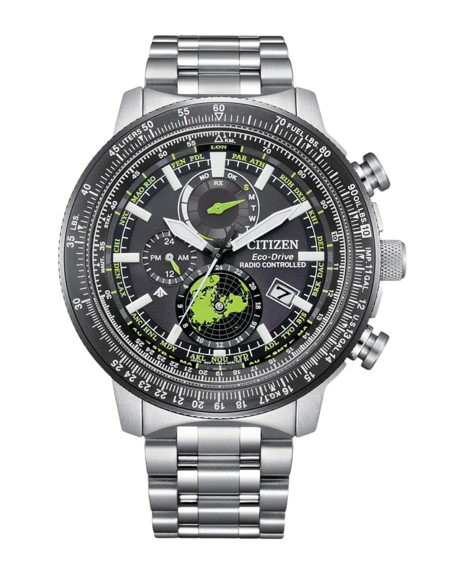 Citizen Eco-Drive BY3006-53E reloj hombre acero negro 46mm cristal zafiro