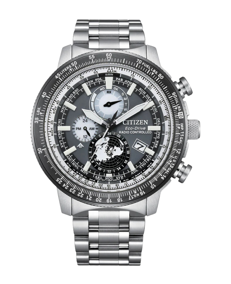 Citizen Eco-Drive BY3006-53H reloj hombre acero gris con cristal zafiro