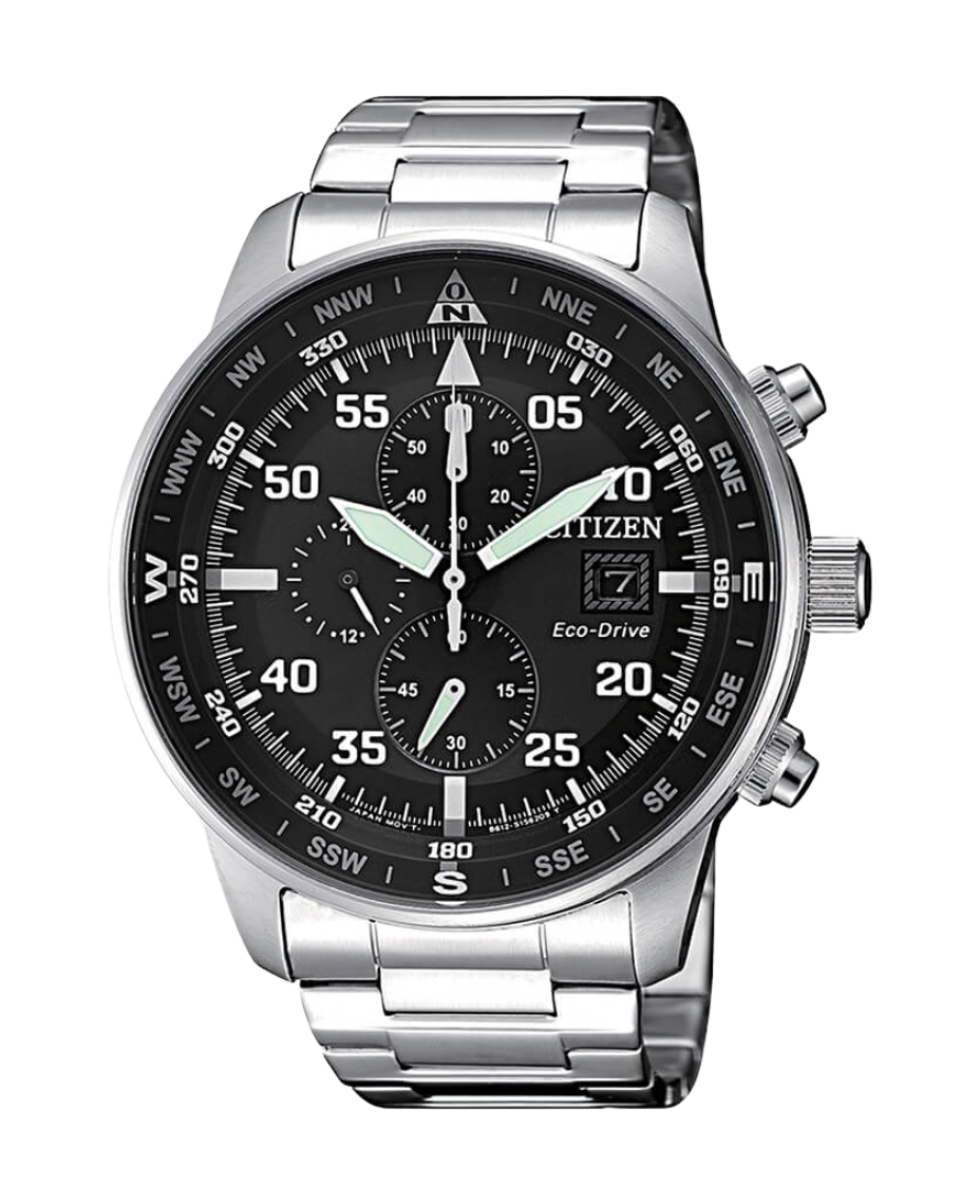 Citizen Eco-Drive CA0690-88E reloj hombre acero cronógrafo esfera negra 44mm