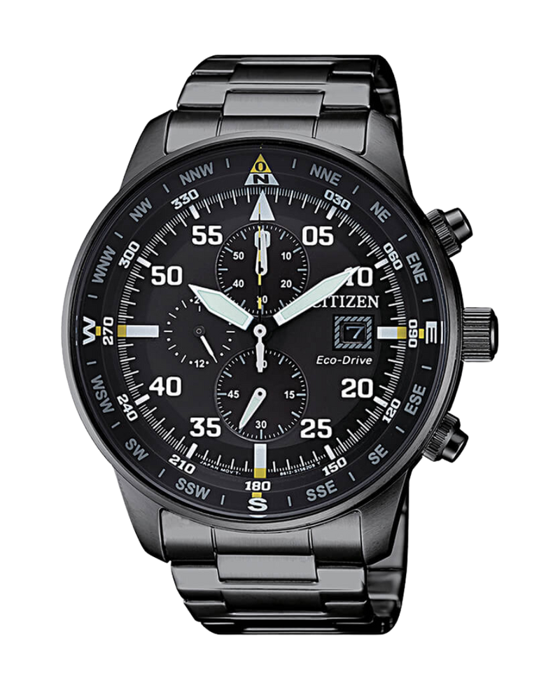 Citizen Eco-Drive CA0695-84E reloj hombre acero negro cronógrafo 44mm