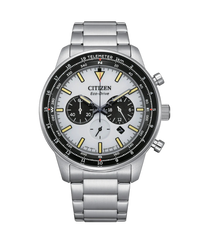 Citizen Eco-Drive CA4500-91A reloj hombre acero cronógrafo esfera blanca