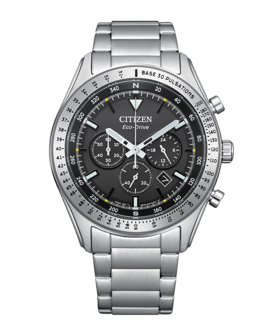 Citizen Eco-Drive CA4600-89E reloj hombre acero negro cronógrafo 43mm