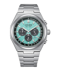 Citizen Super Titanium CA4610-85M reloj hombre titanio esfera turquesa cronógrafo