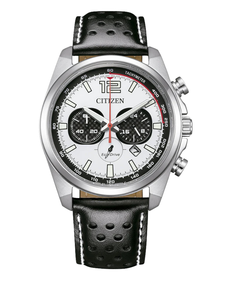Citizen Eco-Drive CA4640-09A reloj hombre acero blanco cronógrafo solar