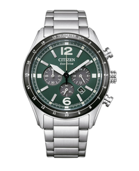 Citizen Eco-Drive CA4654-55X reloj hombre acero cronógrafo esfera verde