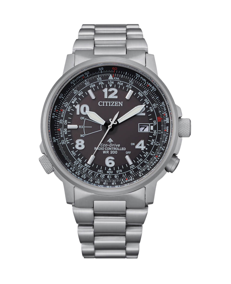 Citizen Eco-Drive CB0240-88E reloj hombre acero esfera negra