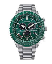 Citizen Eco-Drive CB5004-59W reloj hombre acero esfera verde cronógrafo