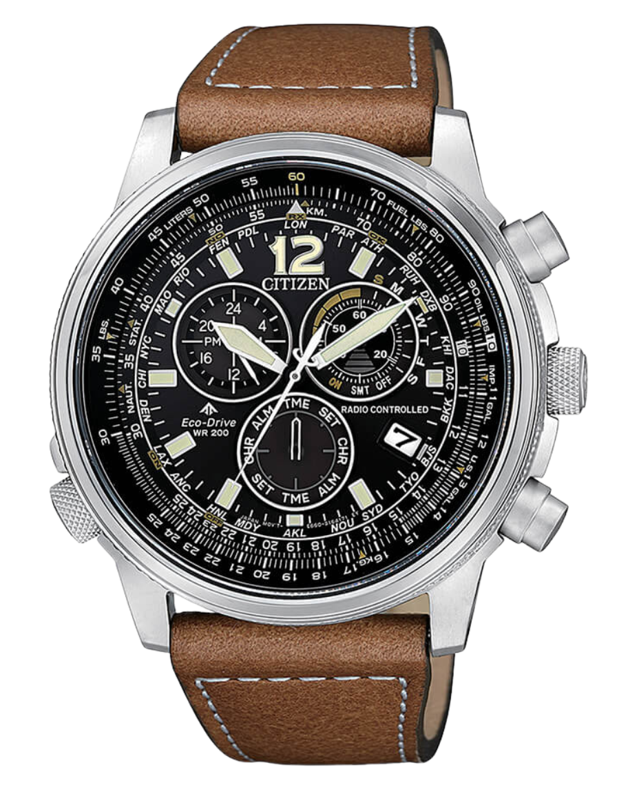 Citizen Eco-Drive CB5860-27E reloj hombre acero negro cronógrafo sostenible