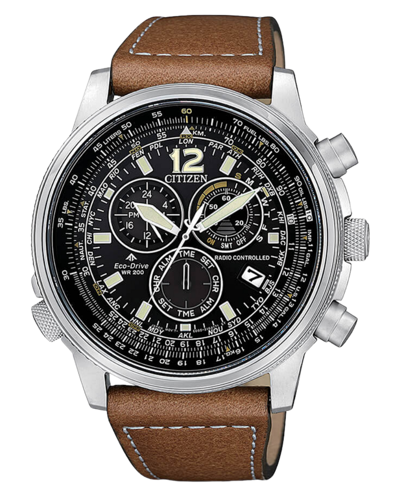 Citizen Eco-Drive CB5860-27E reloj hombre acero negro cronógrafo sostenible
