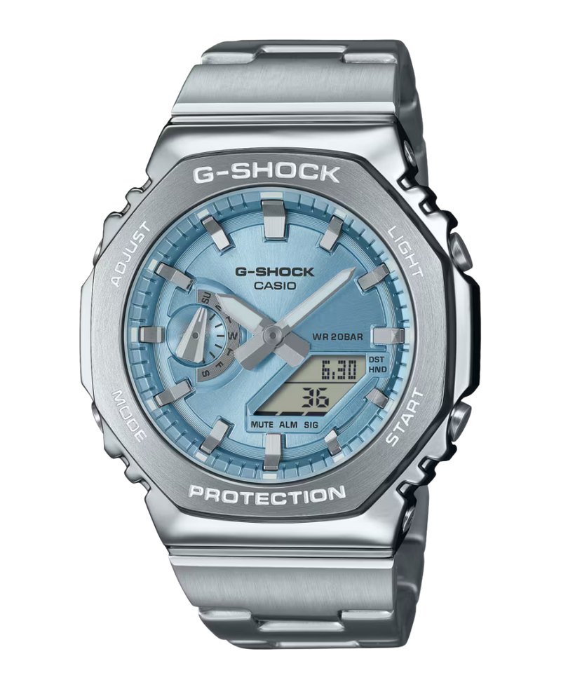 Casio G-Shock GM-2110D-2AER reloj hombre resina acero plateado