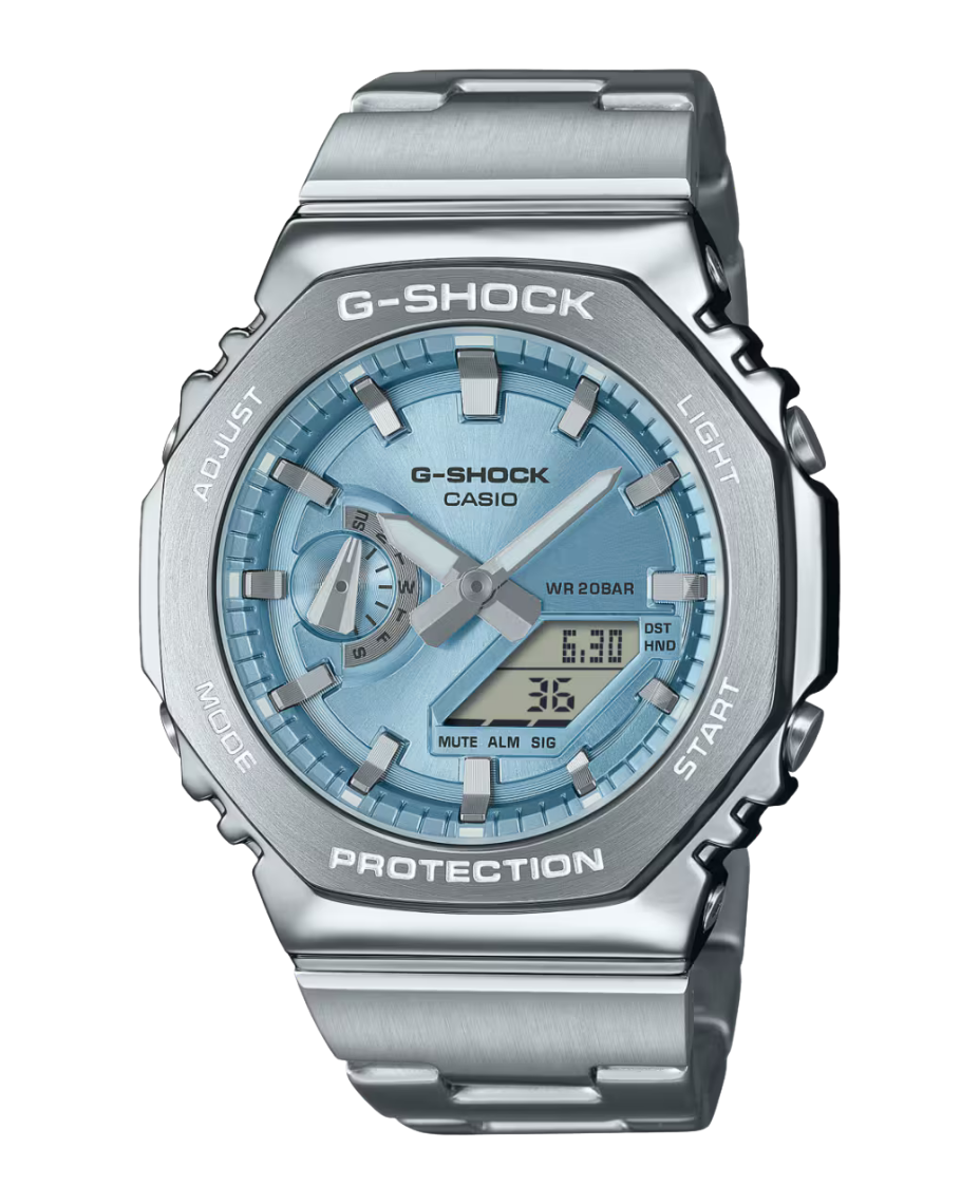 Casio G-Shock GM-2110D-2AER reloj hombre resina acero plateado