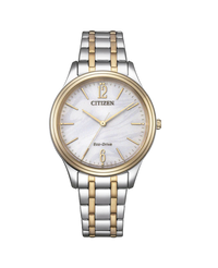 Citizen Eco-Drive EM0416-78A reloj mujer acero bicolor oro rosa esfera blanca