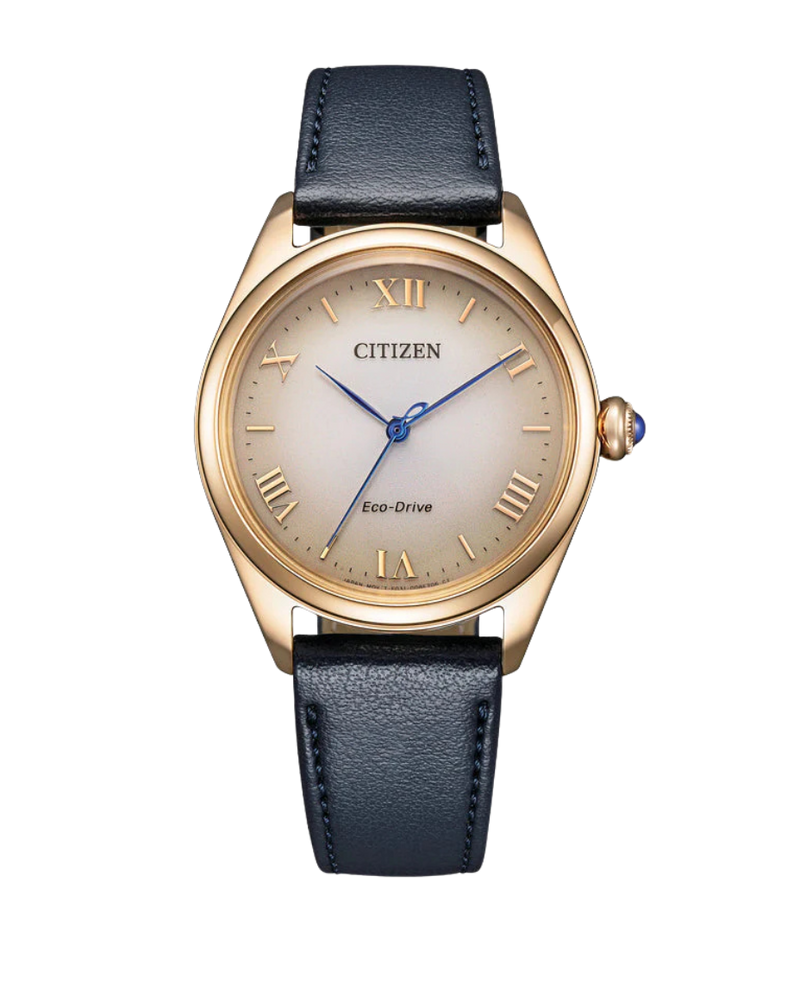 Citizen Eco-Drive EM1143-14Z reloj mujer acero chapado oro rosa esfera beige