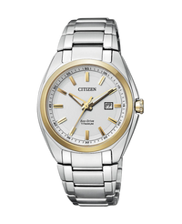 Citizen Super Titanium EW2214-52A reloj mujer titanio bicolor oro esfera blanca