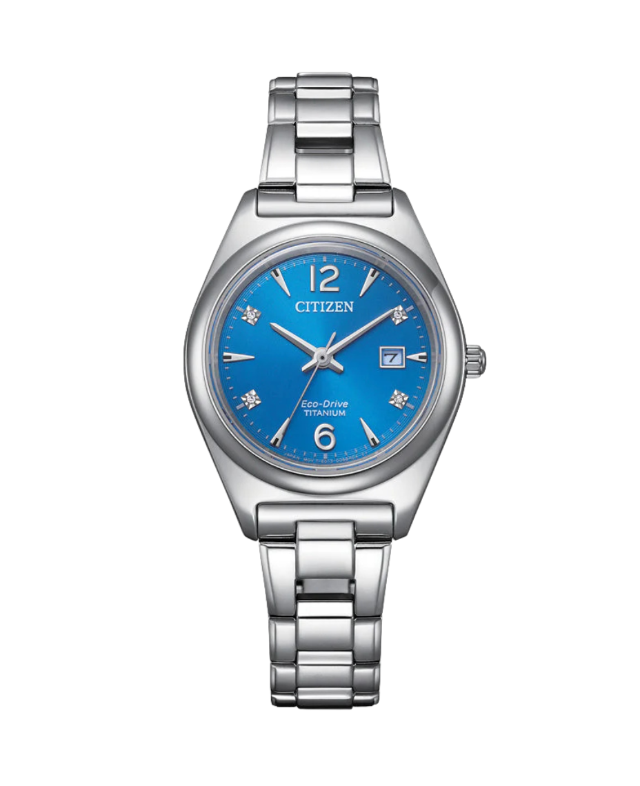 Citizen Super Titanium EW2601-81L reloj mujer titanio azul con esfera azul y brazalete metálico