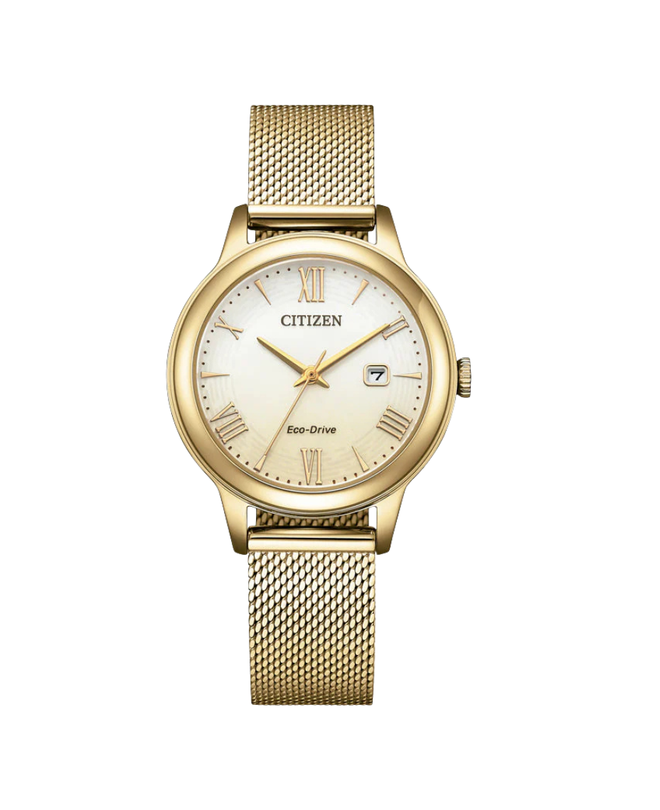 Citizen Eco-Drive EW2623-70P reloj mujer acero chapado oro rosa esfera gradiente blanco dorado