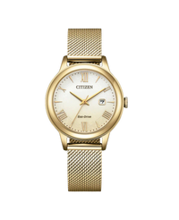 Citizen Eco-Drive EW2623-70P reloj mujer acero chapado oro rosa esfera gradiente blanco dorado