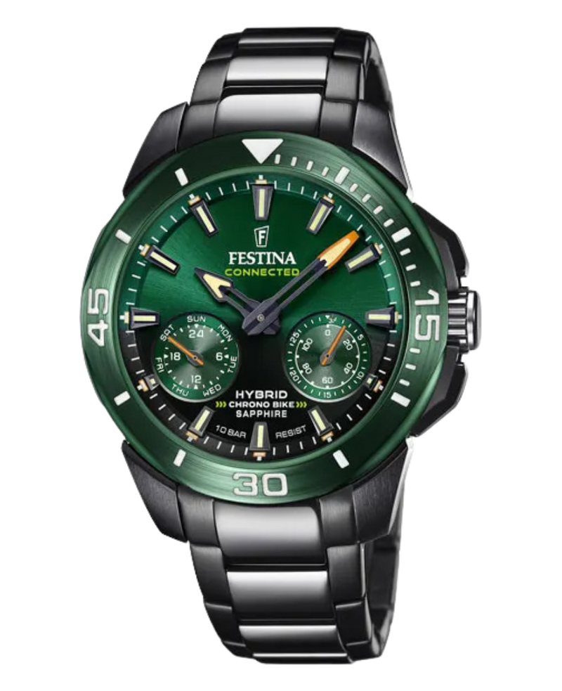 Festina Connected F20646/1 reloj hombre smartwatch acero negro esfera verde