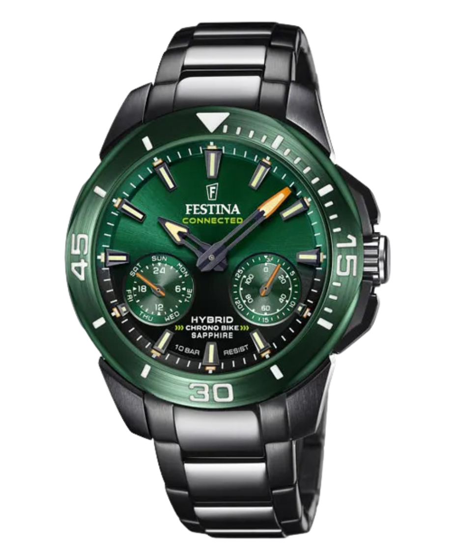 Festina Connected F20646/1 reloj hombre smartwatch acero negro esfera verde
