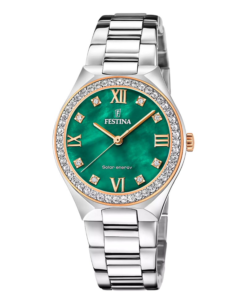 Festina F20658/3 reloj mujer solar acero esfera verde