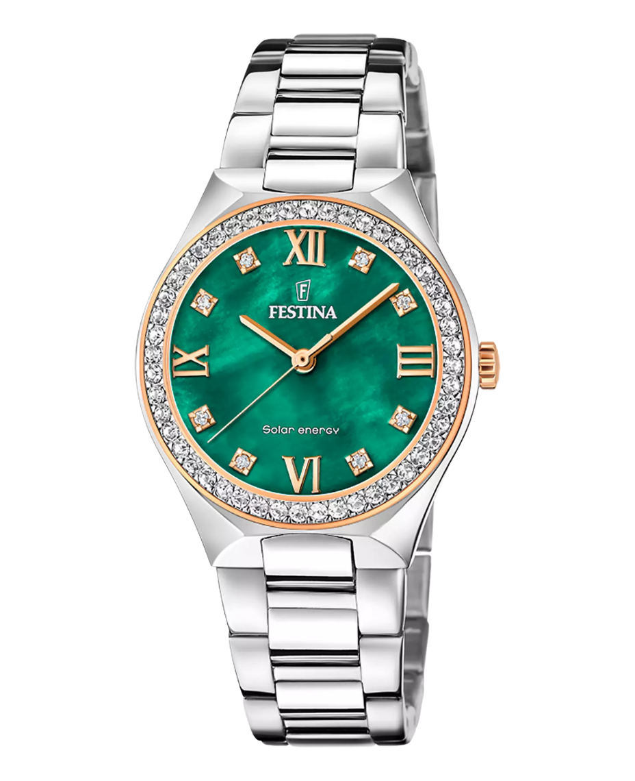 Festina F20658/3 reloj mujer solar acero esfera verde