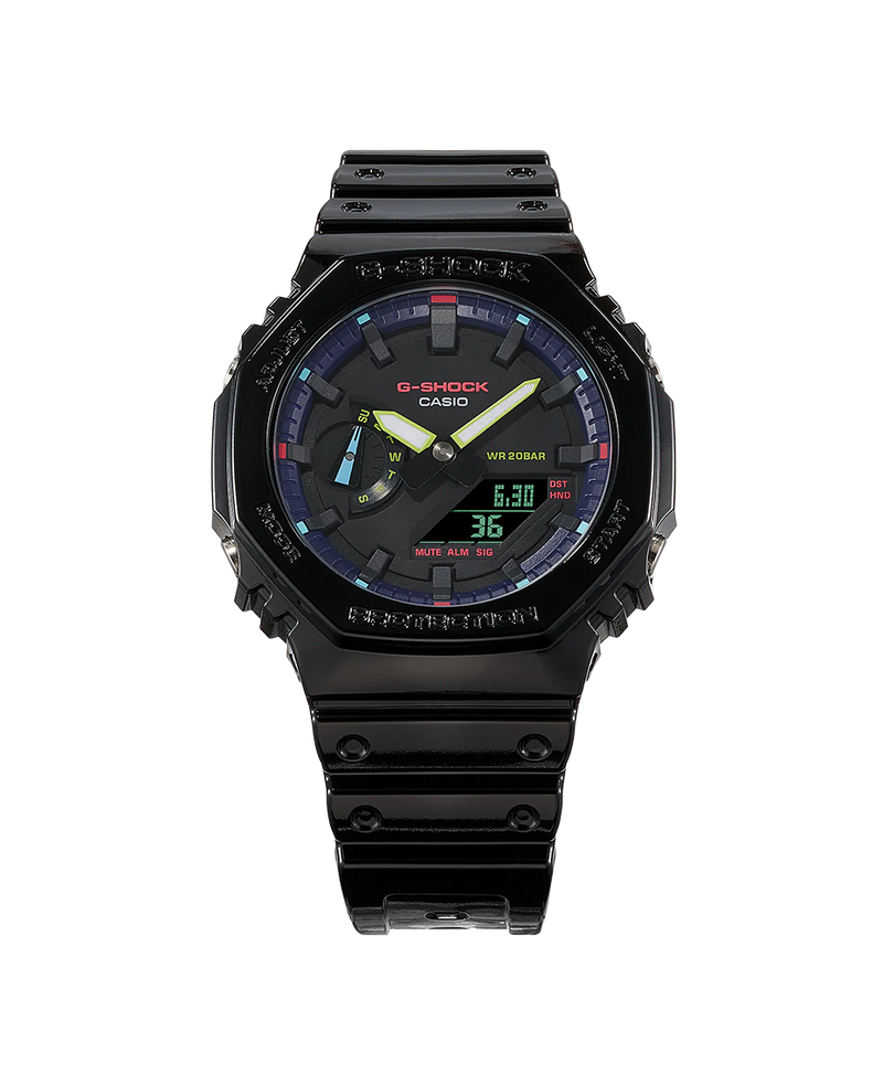 Casio G-Shock GA-2100RGB-1AER reloj hombre resina carbono negro