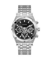 Guess Continental GW0260G1 reloj hombre acero plata esfera negra multifunción 44mm