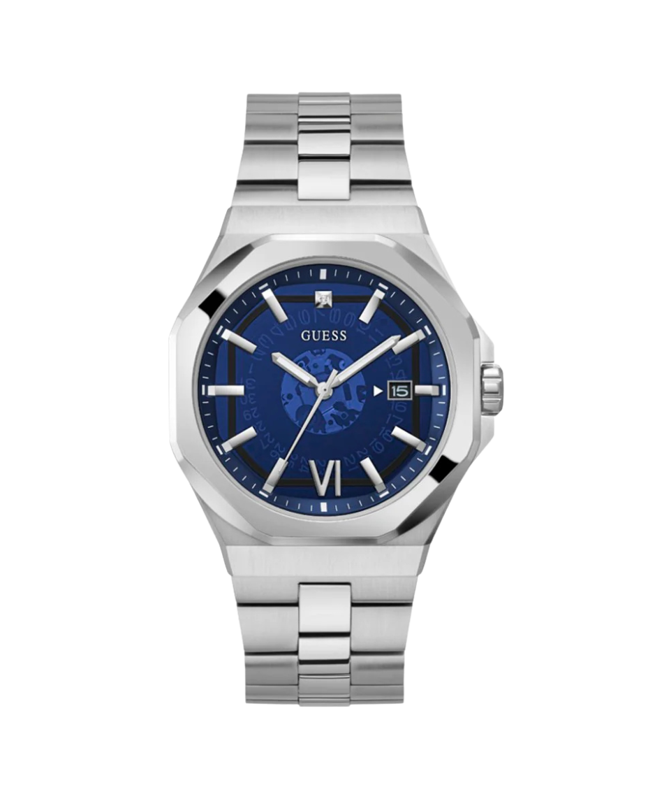 Guess Emperor GW0573G1 reloj hombre acero plata esfera azul