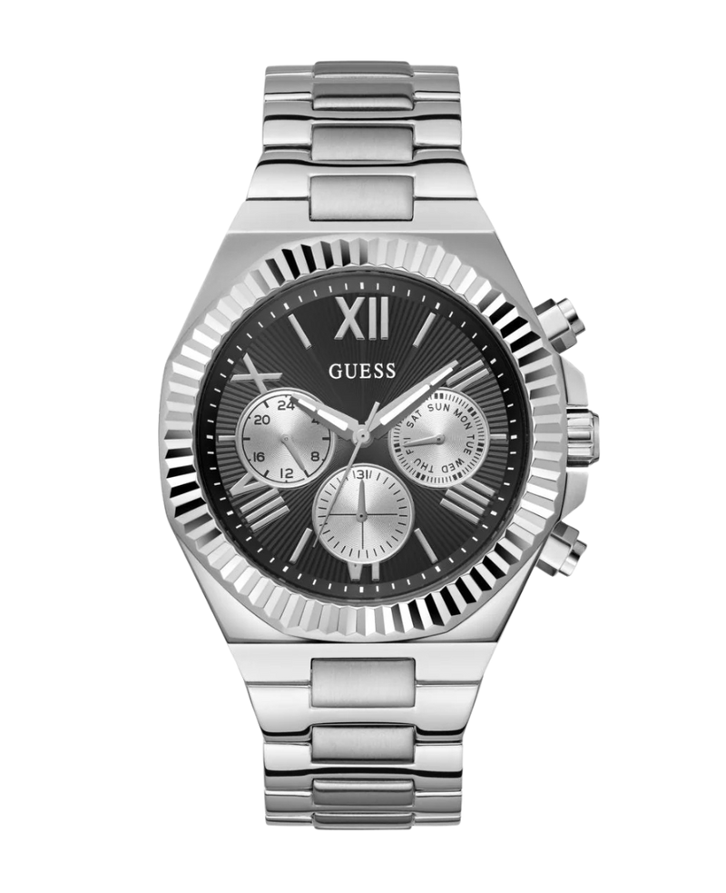 Guess Equity GW0703G3 reloj hombre acero reciclado dorado esfera azul 44mm