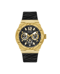 Guess Rival GW0634G2 reloj hombre acero dorado esfera negra correa silicona