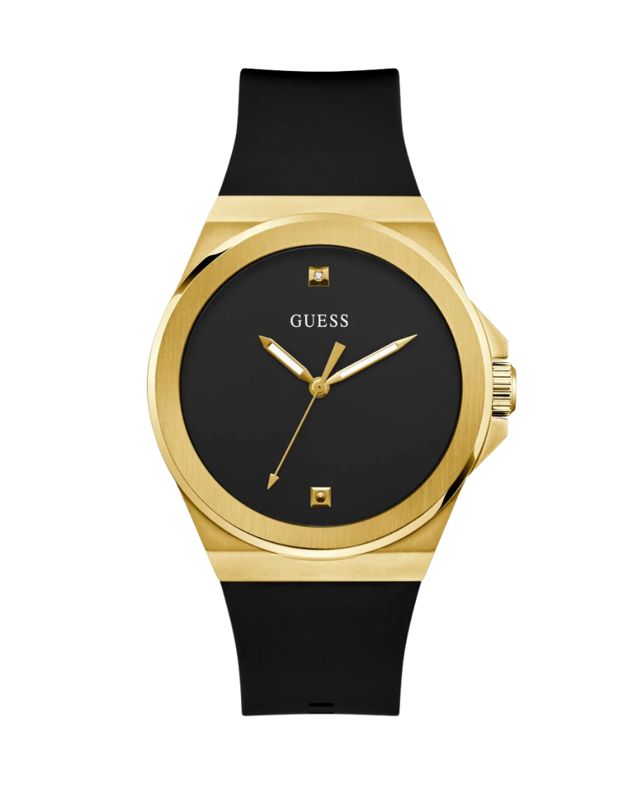 Guess Vinyl GW0790G2 reloj hombre acero reciclado negro correa silicona