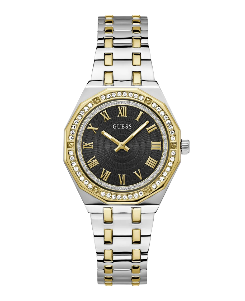Guess Desire GW0770L4 reloj mujer acero reciclado plateado brazalete dorado esfera negra
