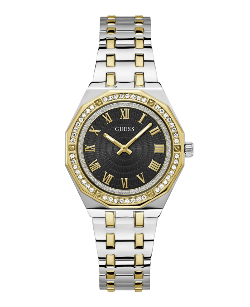 Guess Desire GW0770L4 reloj mujer acero reciclado plateado brazalete dorado esfera negra