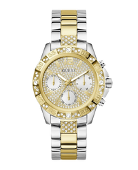 Guess Majesty GW0771L3 reloj mujer acero plateado esfera blanca brazalete dorado