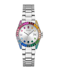 Guess Opaline GW0475L4 reloj mujer acero reciclado plateado brazalete deployant