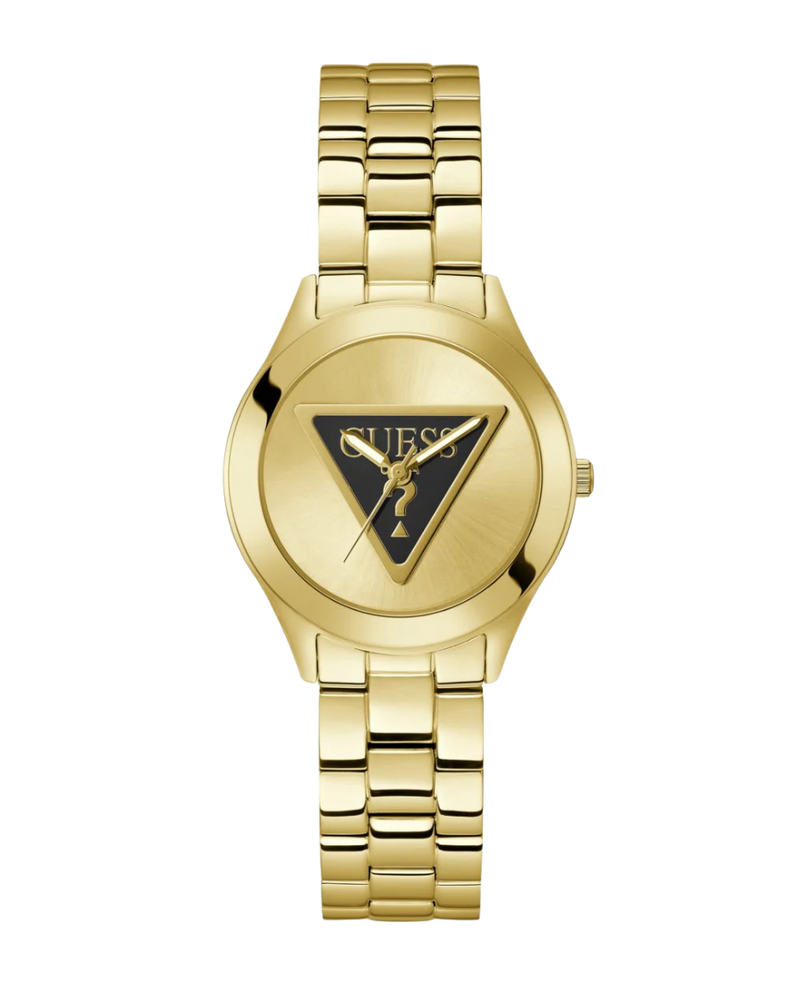 Guess Tri Plaque GW0675L2 reloj mujer acero reciclado dorado champagne
