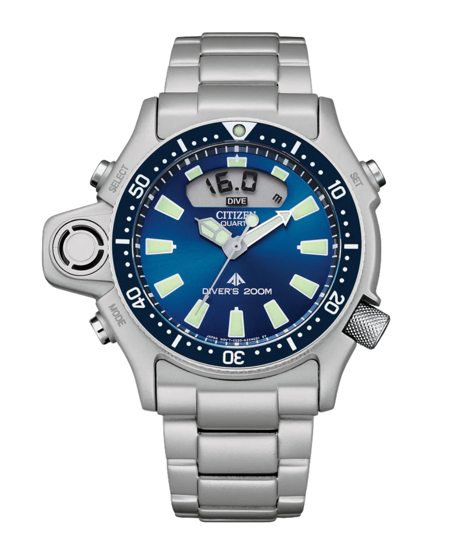 Citizen Promaster JP2000-67L reloj hombre acero esfera azul Eco-Drive sensor 50.7mm