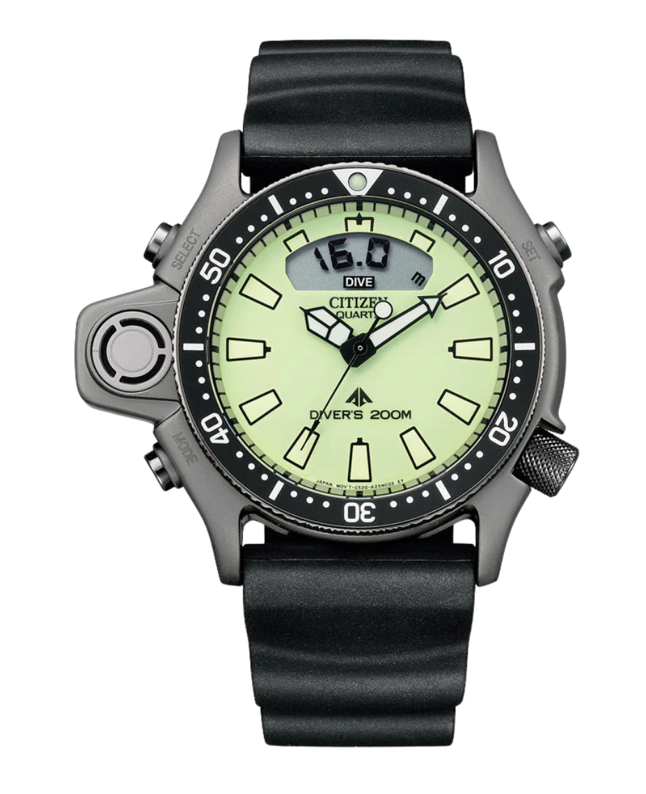 Citizen Promaster JP2007-17W reloj hombre acero esfera amarilla correa caucho