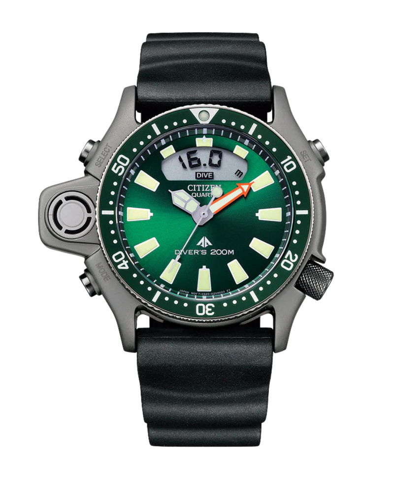 Citizen Promaster JP2007-17X reloj hombre acero esfera verde correa caucho