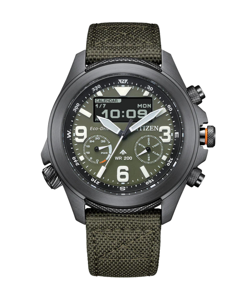 Citizen Promaster JV1005-02W reloj hombre acero negro esfera verde